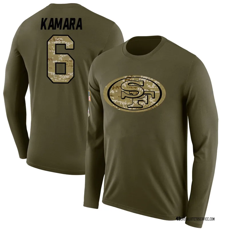 Men's Mikail Kamara San Francisco 49ers Legend Olive Salute to Service Sideline Long Sleeve T-Shirt