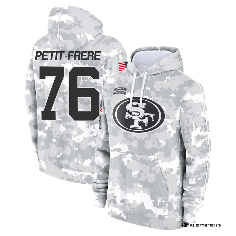 Men's Nicholas Petit-Frere San Francisco 49ers Camo Arctic 2024 Salute to Service Club Fleece Pullover Hoodie