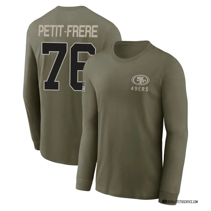 Men's Nicholas Petit-Frere San Francisco 49ers Olive 2025 Salute to Service Sideline Long Sleeve T-Shirt