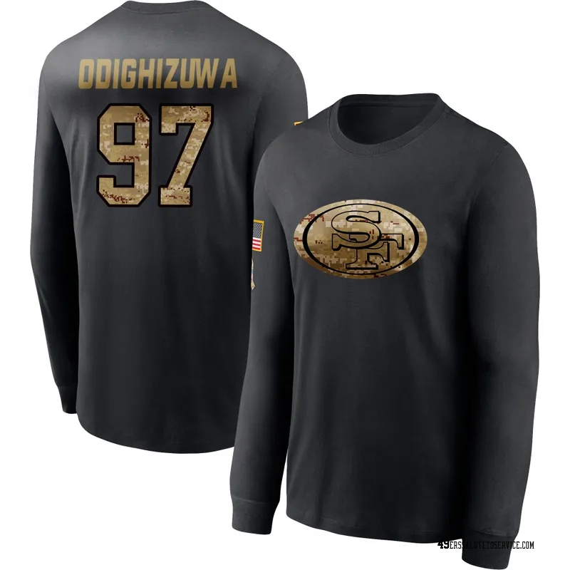 Men's Osa Odighizuwa San Francisco 49ers Black 2020 Salute To Service Sideline Performance Long Sleeve T-Shirt