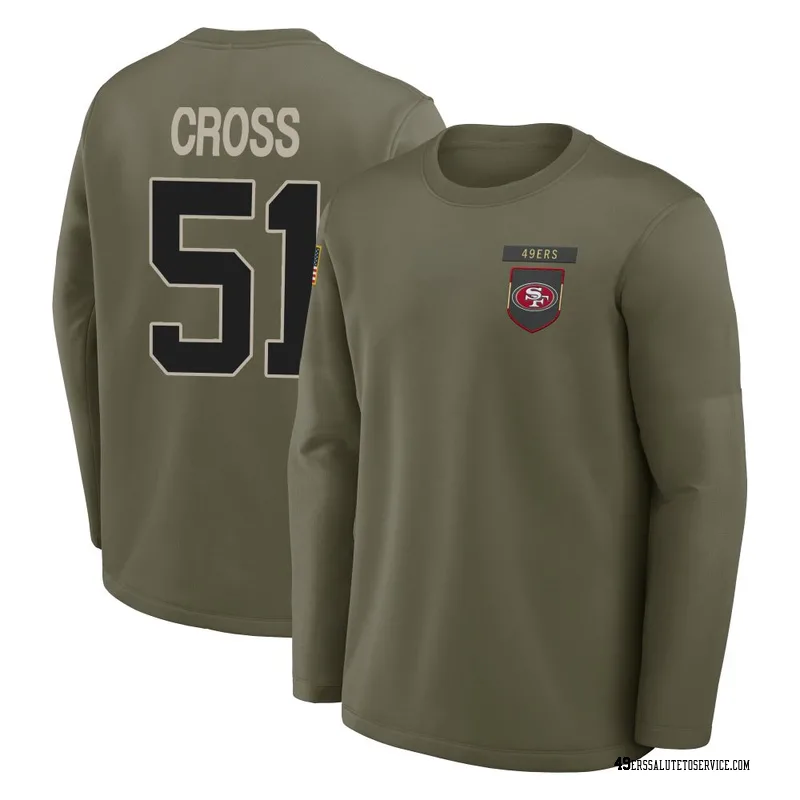 Men's Randy Cross San Francisco 49ers Olive 2025 Salute to Service Sideline Coaches Long Sleeve T-Shirt