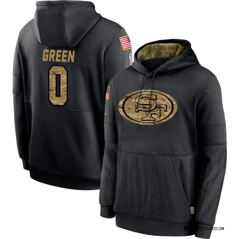 Men's Renardo Green San Francisco 49ers Black 2020 Salute to Service Sideline Performance Pullover Hoodie