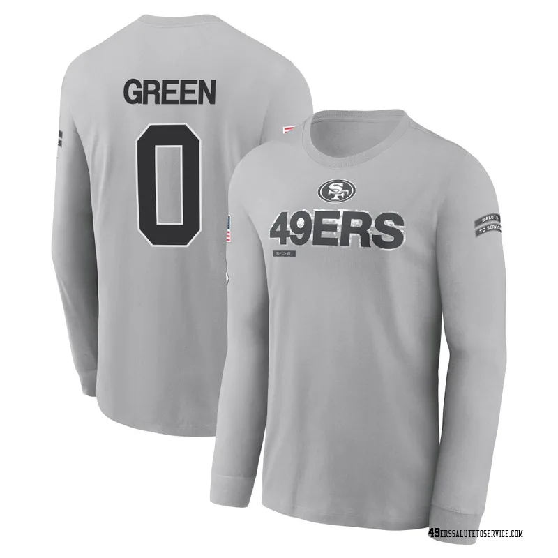 Men's Renardo Green San Francisco 49ers Gray 2024 Salute to Service Long Sleeve T-Shirt