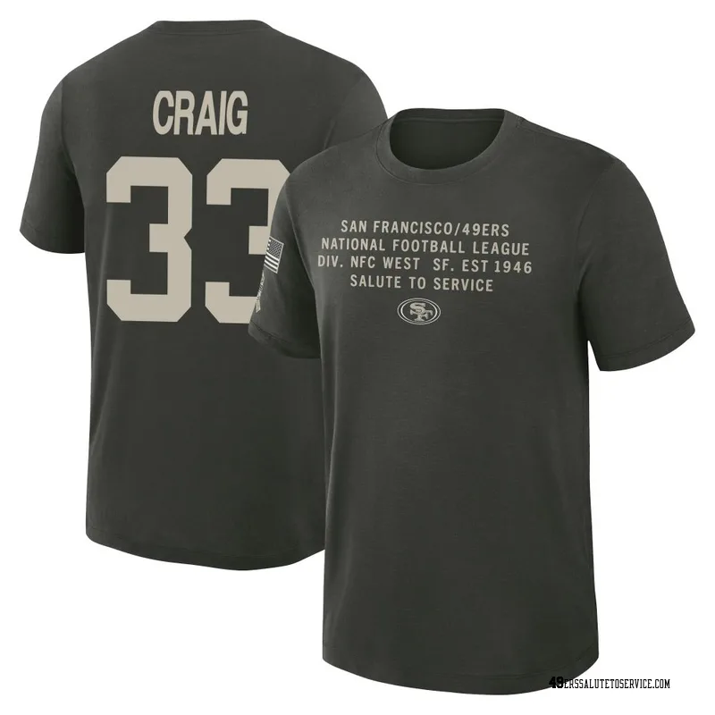 Men's Roger Craig San Francisco 49ers Green Dark/ 2025 Salute to Service Sideline Slub T-Shirt