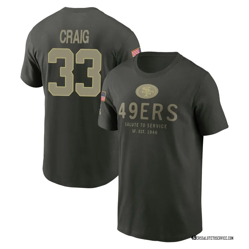 Men's Roger Craig San Francisco 49ers Green Forest/ 2025 Salute to Service Sideline Primary Edge T-Shirt