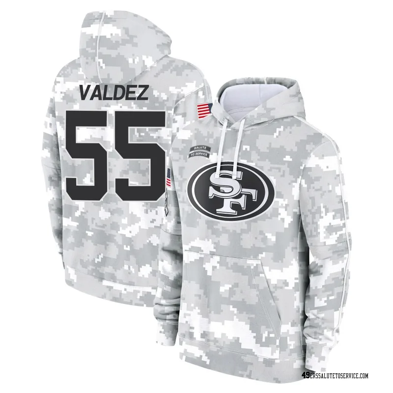 Men's Sebastian Valdez San Francisco 49ers Camo Arctic 2024 Salute to Service Club Fleece Pullover Hoodie