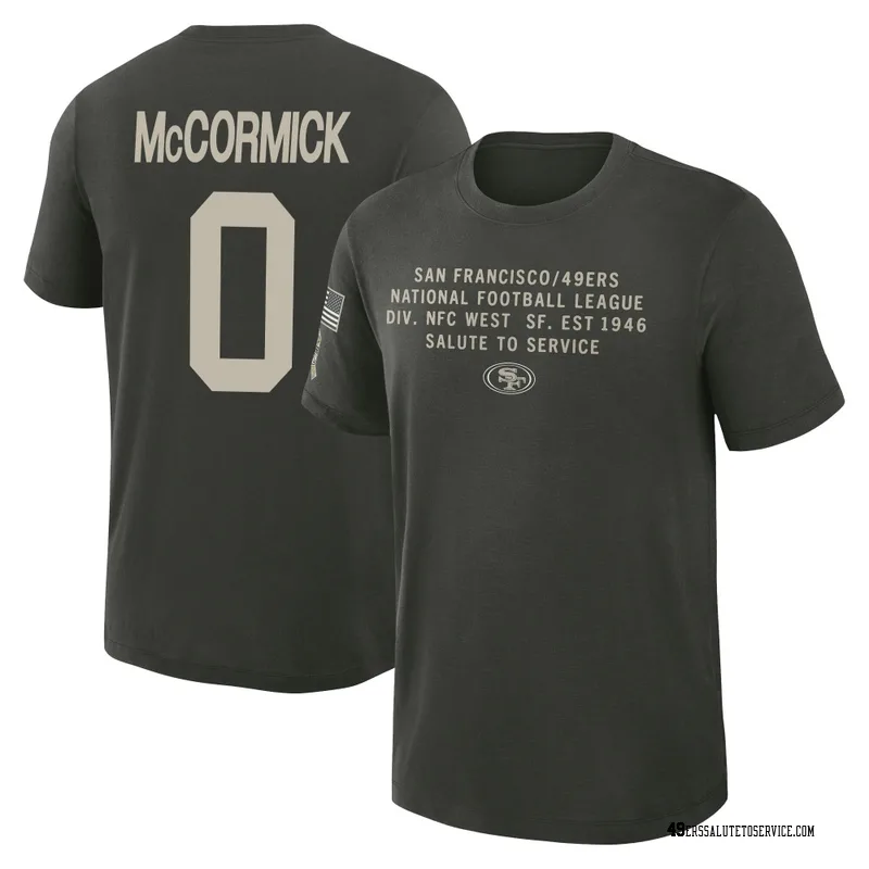 Men's Sincere McCormick San Francisco 49ers Green Dark/ 2025 Salute to Service Sideline Slub T-Shirt