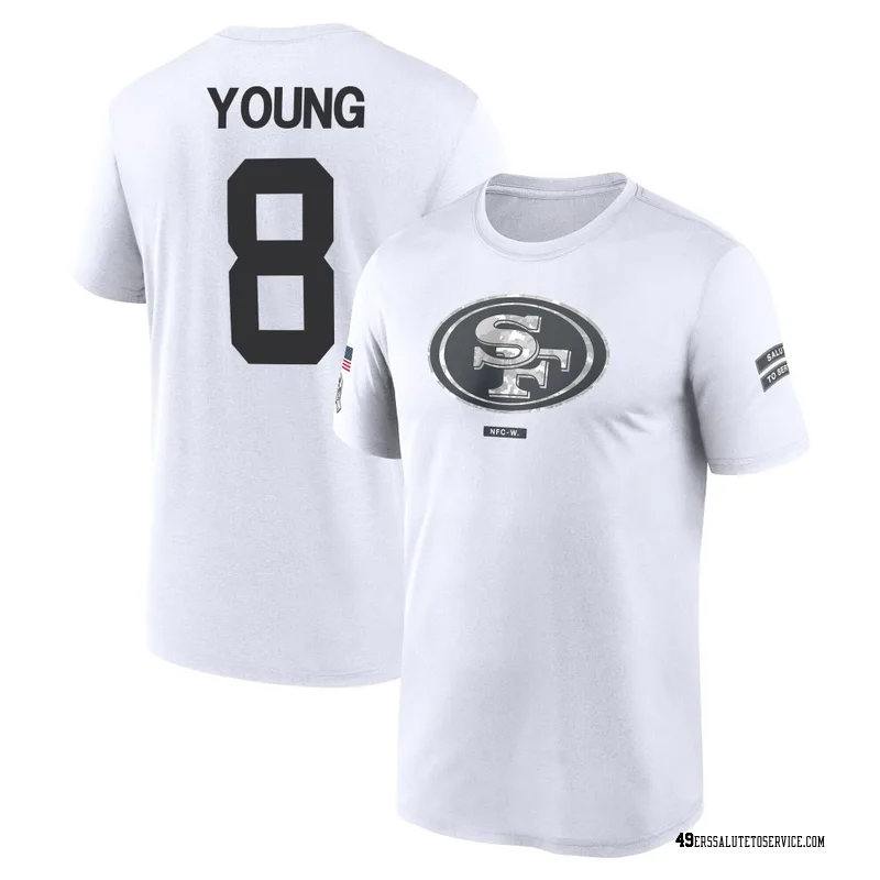 Men's Steve Young San Francisco 49ers Legend White 2024 Salute to Service Performance T-Shirt