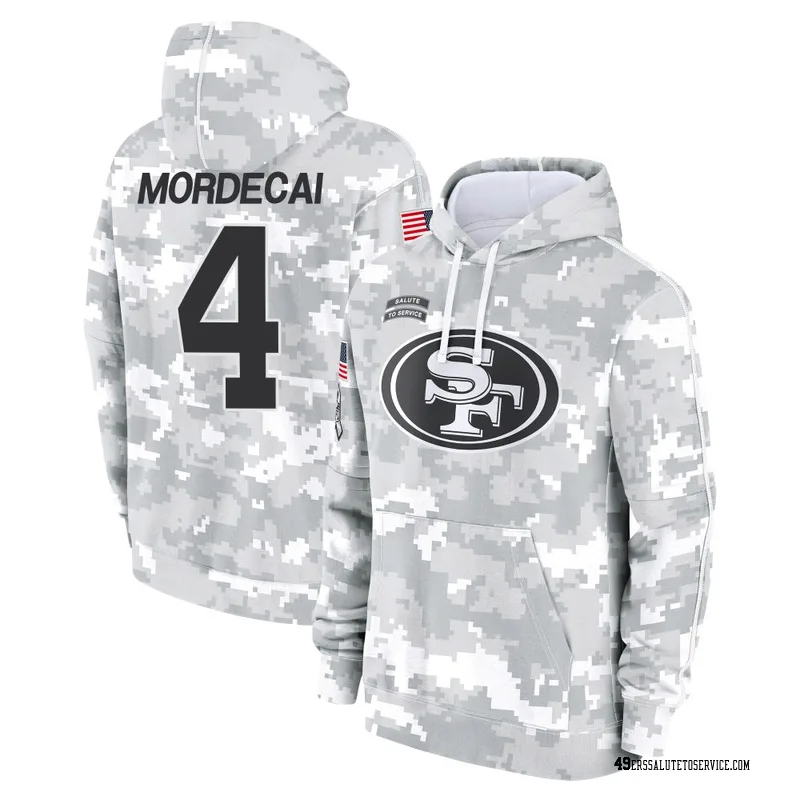 Men's Tanner Mordecai San Francisco 49ers Camo Arctic 2024 Salute to Service Club Fleece Pullover Hoodie