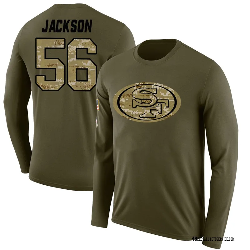 Men's Tarron Jackson San Francisco 49ers Legend Olive Salute to Service Sideline Long Sleeve T-Shirt