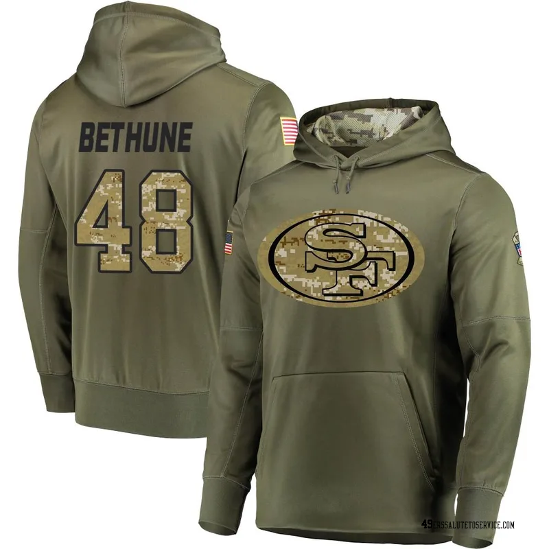 Men's Tatum Bethune San Francisco 49ers Olive Salute to Service Pullover Hoodie