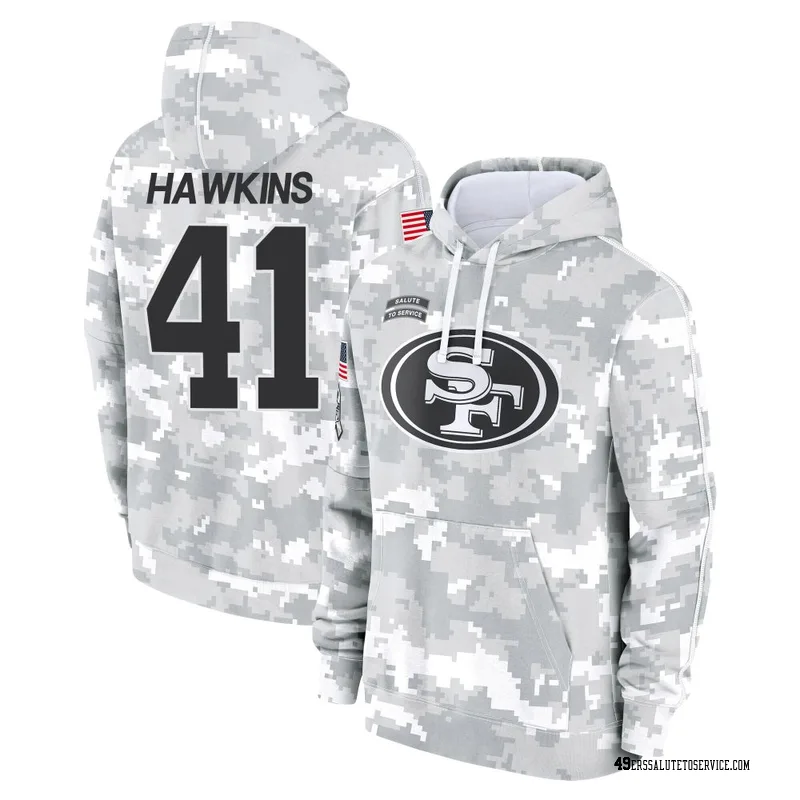 Men's Tayler Hawkins San Francisco 49ers Camo Arctic 2024 Salute to Service Club Fleece Pullover Hoodie