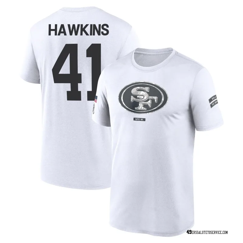 Men's Tayler Hawkins San Francisco 49ers Legend White 2024 Salute to Service Performance T-Shirt