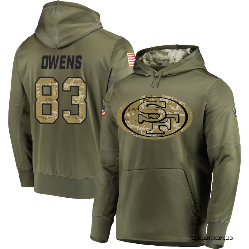 Men's Terique Owens San Francisco 49ers Olive Salute to Service Pullover Hoodie