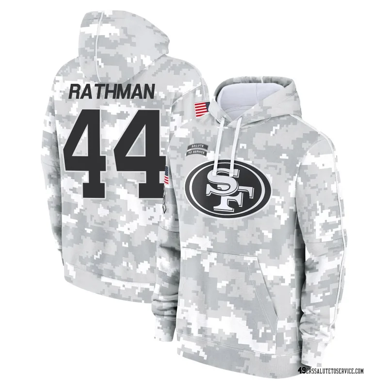 Men's Tom Rathman San Francisco 49ers Camo Arctic 2024 Salute to Service Club Fleece Pullover Hoodie