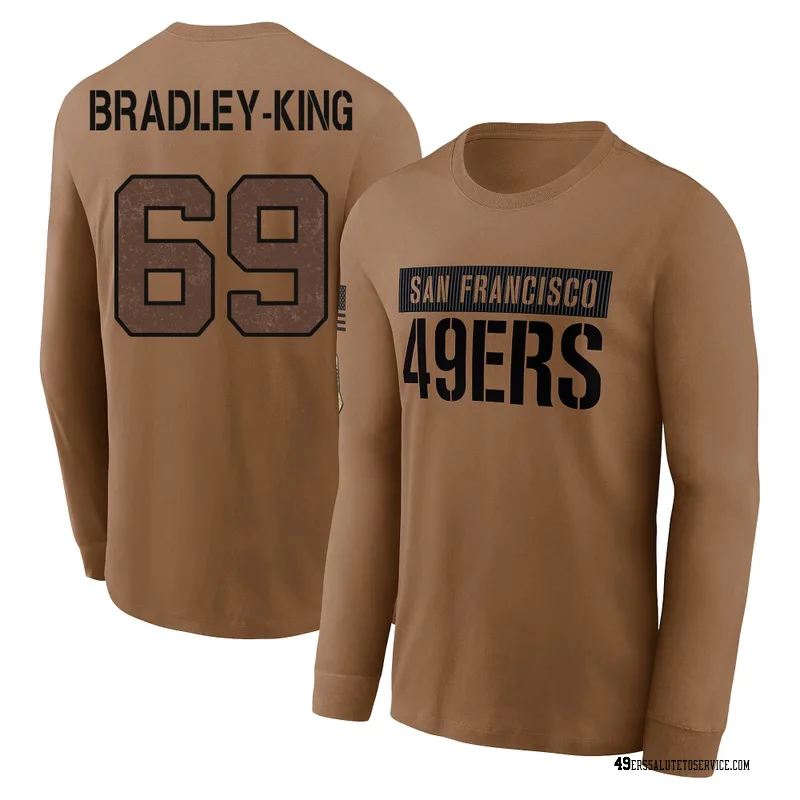 Men's William Bradley-King San Francisco 49ers Brown 2023 Salute To Service Long Sleeve T-Shirt