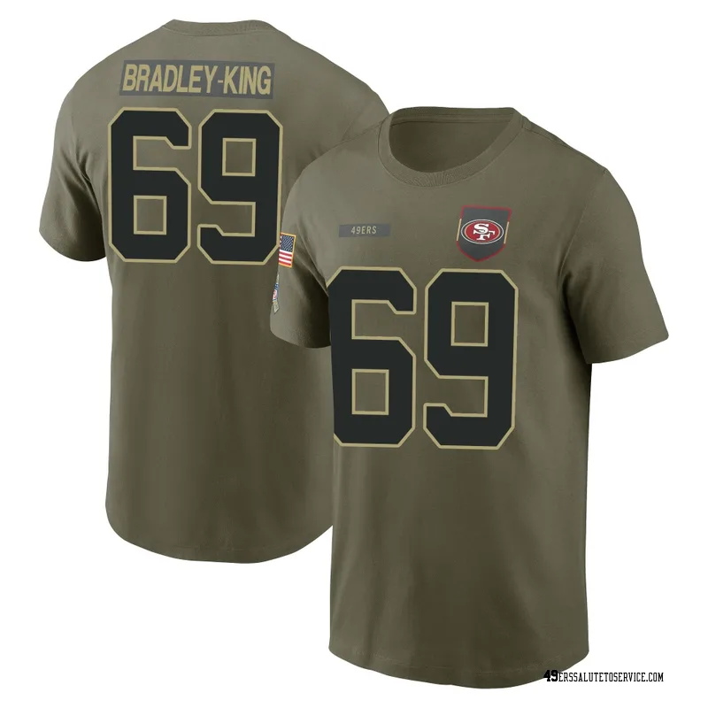 Men's William Bradley-King San Francisco 49ers Olive 2025 Salute to Service Name & Number T-Shirt