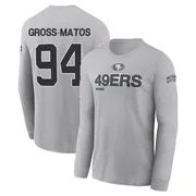 Men's Yetur Gross-Matos San Francisco 49ers Gray 2024 Salute to Service Long Sleeve T-Shirt