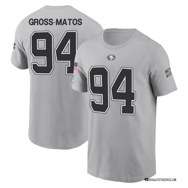 Men's Yetur Gross-Matos San Francisco 49ers Gray 2024 Salute to Service Name & Number T-Shirt