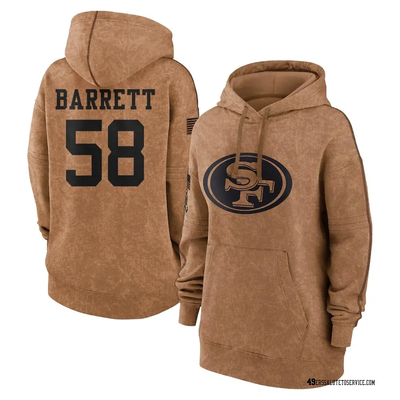 Women's Alex Barrett San Francisco 49ers Brown 2023 Salute To Service Pullover Hoodie