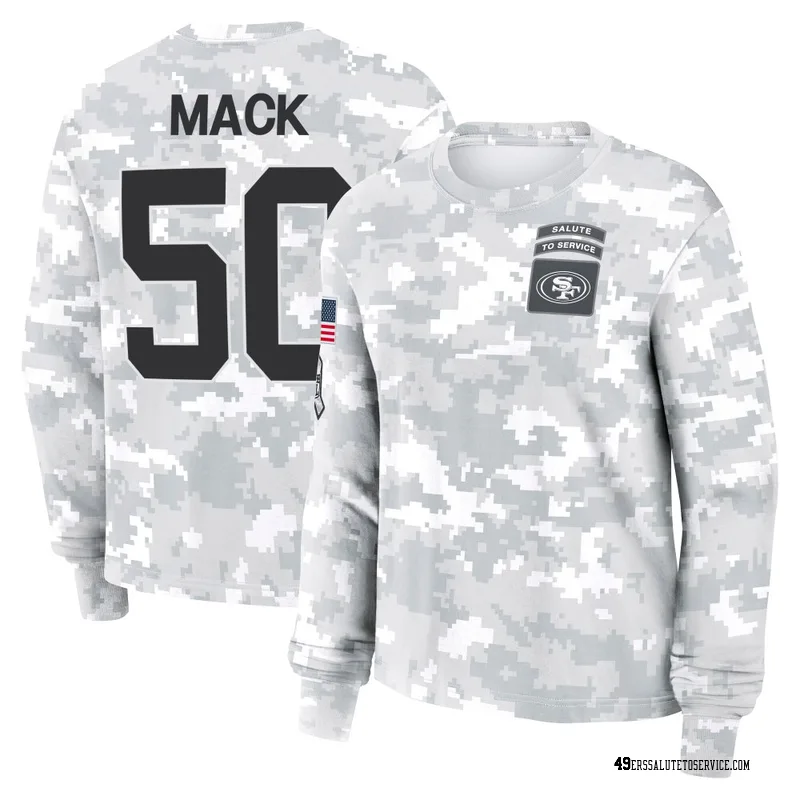 Women's Alex Mack San Francisco 49ers Camo Arctic 2024 Salute to Service Long Sleeve T-Shirt