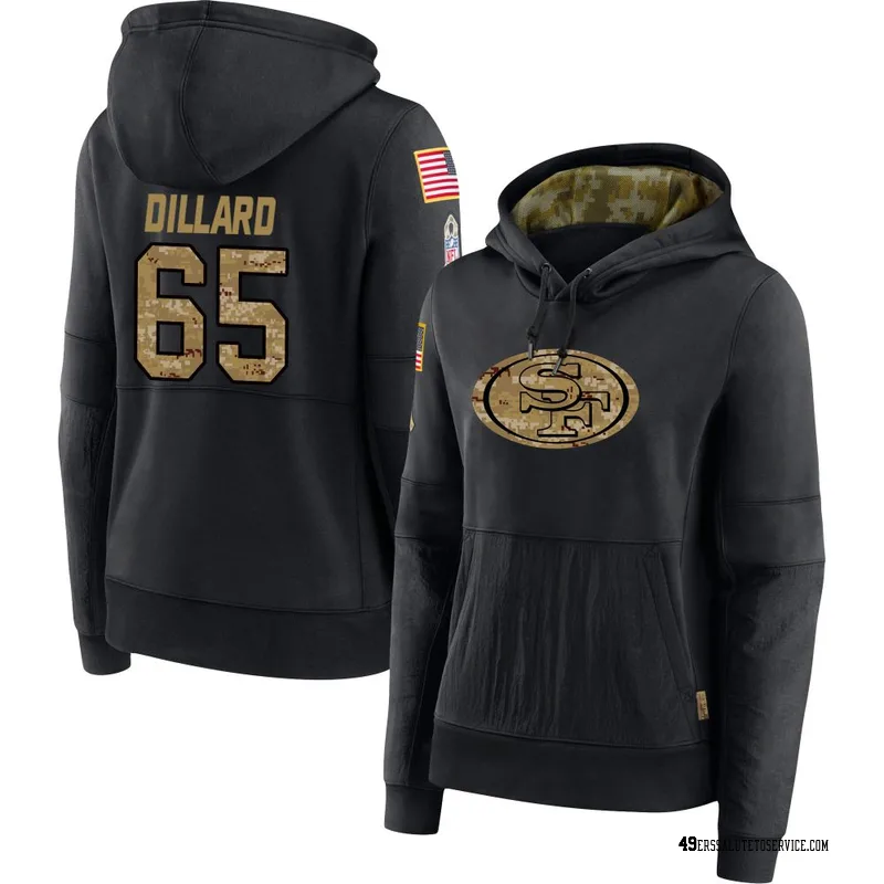 Women's Andre Dillard San Francisco 49ers Black 2020 Salute to Service Sideline Performance Pullover Hoodie