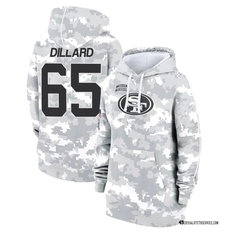 Women's Andre Dillard San Francisco 49ers Camo Arctic 2024 Salute to Service Club Fleece Pullover Hoodie