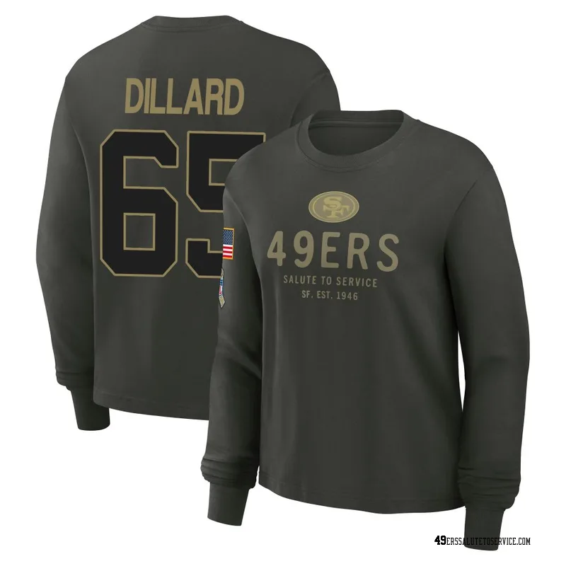 Women's Andre Dillard San Francisco 49ers Green Dark/ 2025 Salute to Service Sideline Long Sleeve T-Shirt