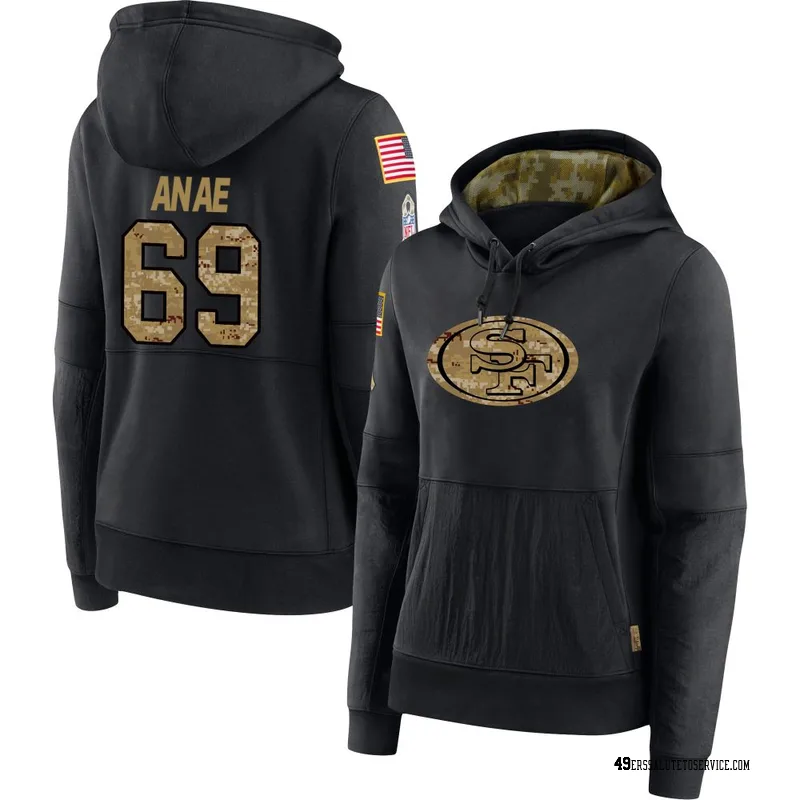 Women's Bradlee Anae San Francisco 49ers Black 2020 Salute to Service Sideline Performance Pullover Hoodie