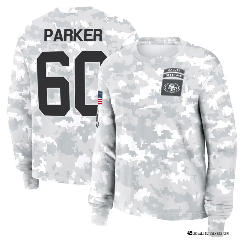 Women's Brandon Parker San Francisco 49ers Camo Arctic 2024 Salute to Service Long Sleeve T-Shirt