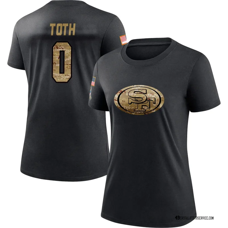 Women's Brett Toth San Francisco 49ers Black 2020 Salute To Service Performance T-Shirt