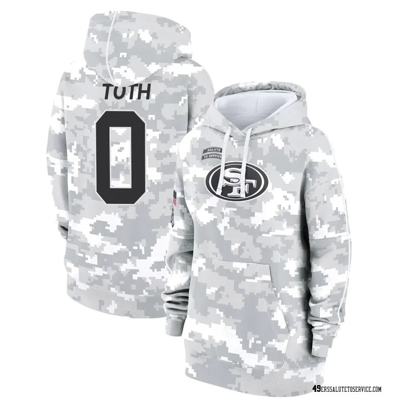 Women's Brett Toth San Francisco 49ers Camo Arctic 2024 Salute to Service Club Fleece Pullover Hoodie