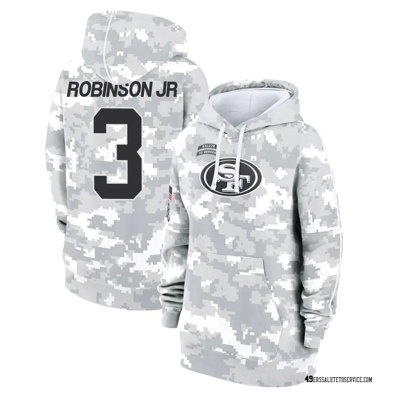 Women's Brian Robinson Jr. San Francisco 49ers Camo Arctic 2024 Salute to Service Club Fleece Pullover Hoodie