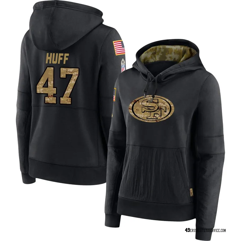 Women's Bryce Huff San Francisco 49ers Black 2020 Salute to Service Sideline Performance Pullover Hoodie