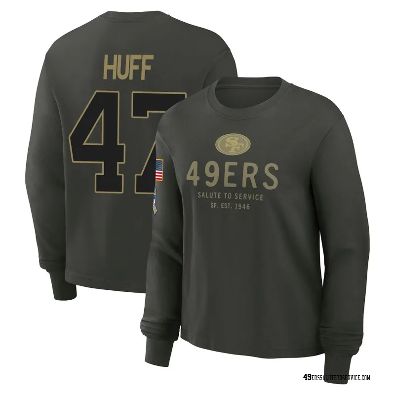Women's Bryce Huff San Francisco 49ers Green Dark/ 2025 Salute to Service Sideline Long Sleeve T-Shirt