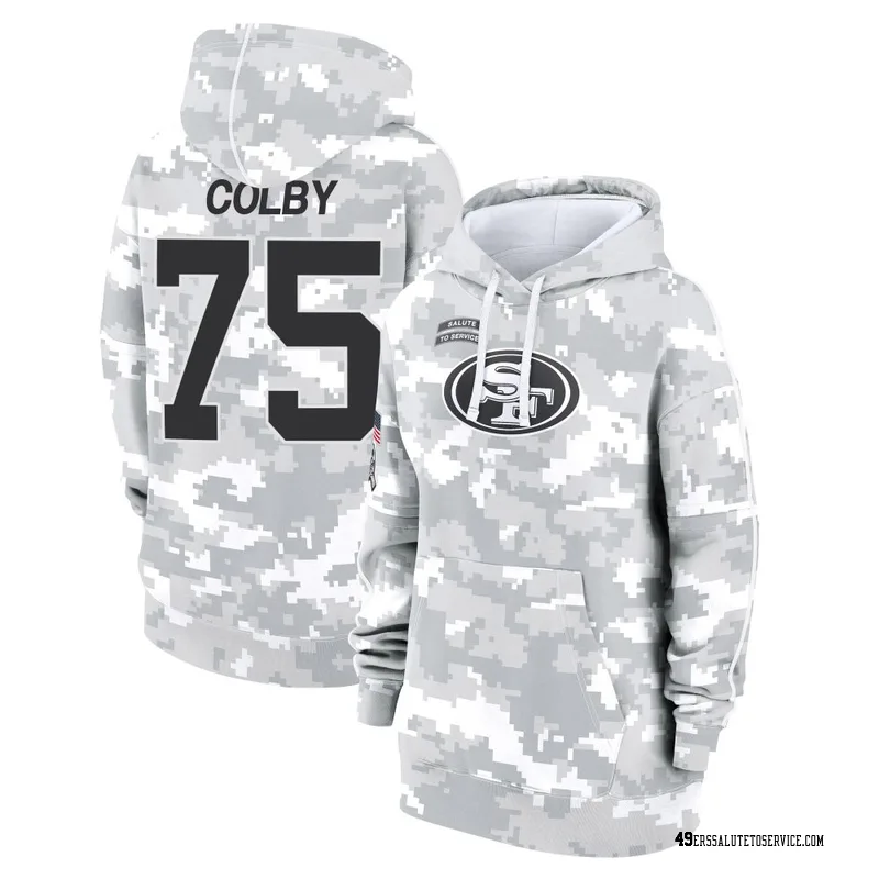 Women's Connor Colby San Francisco 49ers Camo Arctic 2024 Salute to Service Club Fleece Pullover Hoodie