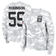 Women's Curtis Robinson San Francisco 49ers Camo Arctic 2024 Salute to Service Long Sleeve T-Shirt