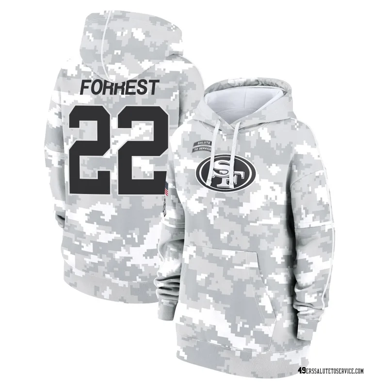 Women's Darrick Forrest San Francisco 49ers Camo Arctic 2024 Salute to Service Club Fleece Pullover Hoodie
