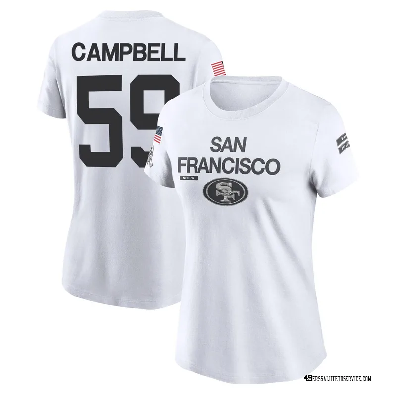 Women's De'Vondre Campbell San Francisco 49ers Legend White 2024 Salute to Service Performance T-Shirt