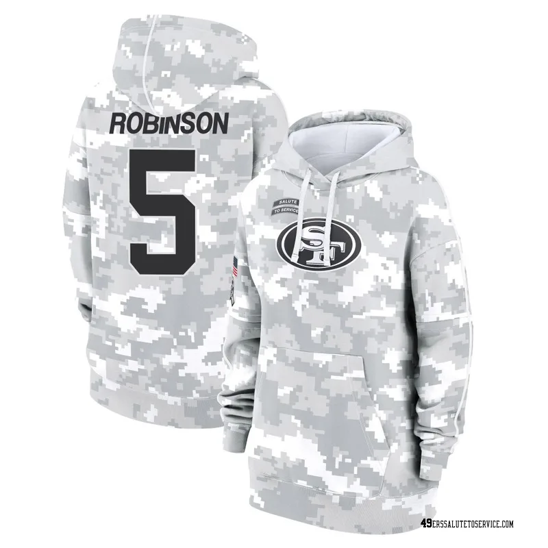 Women's Demarcus Robinson San Francisco 49ers Camo Arctic 2024 Salute to Service Club Fleece Pullover Hoodie