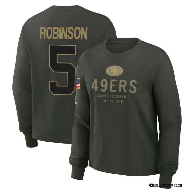Women's Demarcus Robinson San Francisco 49ers Green Dark/ 2025 Salute to Service Sideline Long Sleeve T-Shirt