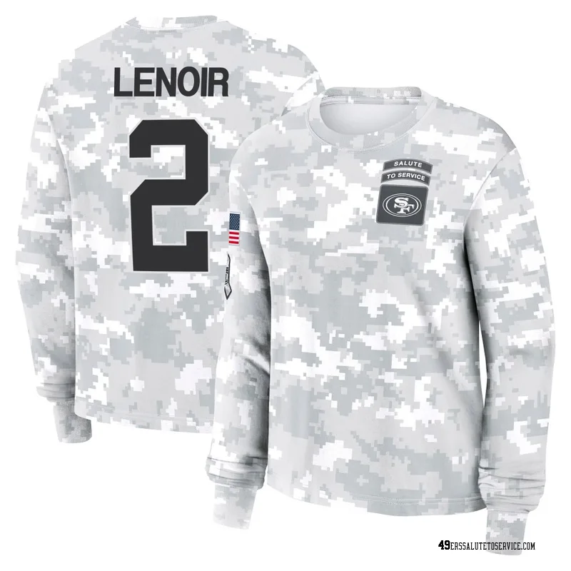 Women's Deommodore Lenoir San Francisco 49ers Camo Arctic 2024 Salute to Service Long Sleeve T-Shirt