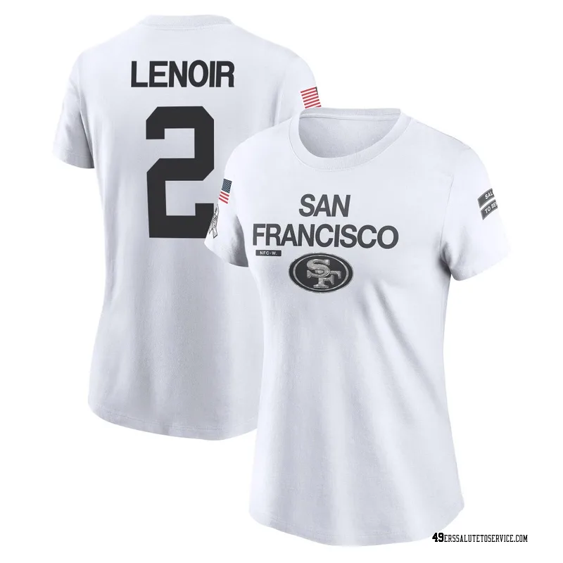 Women's Deommodore Lenoir San Francisco 49ers Legend White 2024 Salute to Service Performance T-Shirt