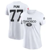 Women's Dominick Puni San Francisco 49ers Legend White 2024 Salute to Service Performance T-Shirt