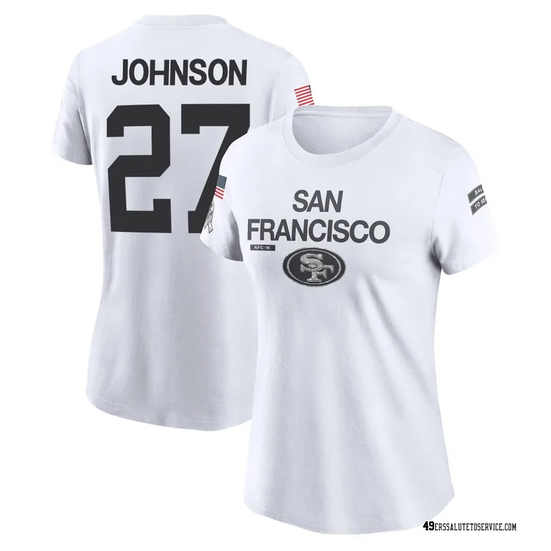 Women's Dontae Johnson San Francisco 49ers Legend White 2024 Salute to Service Performance T-Shirt