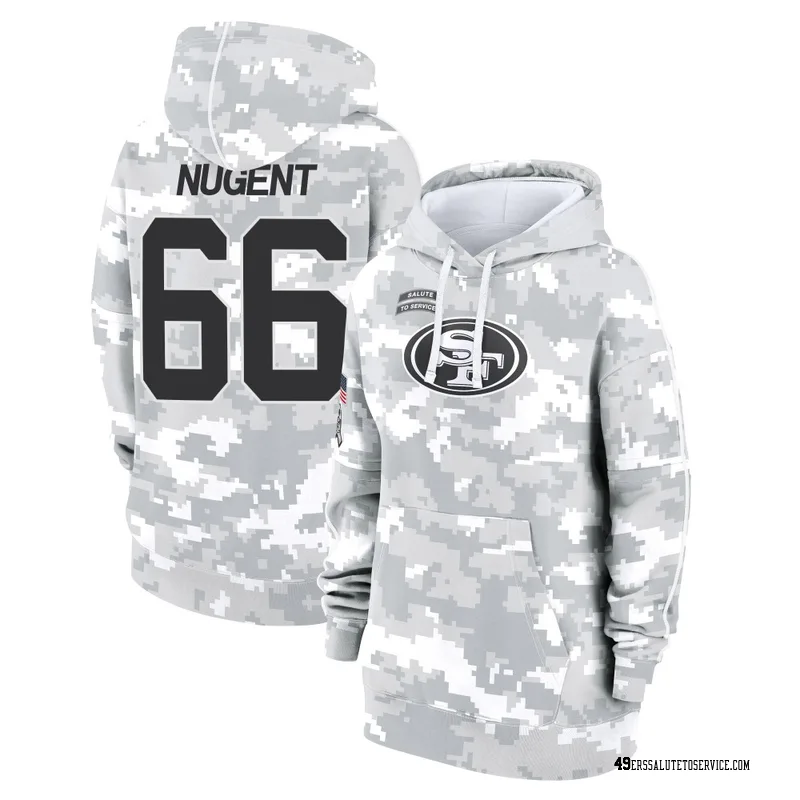 Women's Drake Nugent San Francisco 49ers Camo Arctic 2024 Salute to Service Club Fleece Pullover Hoodie