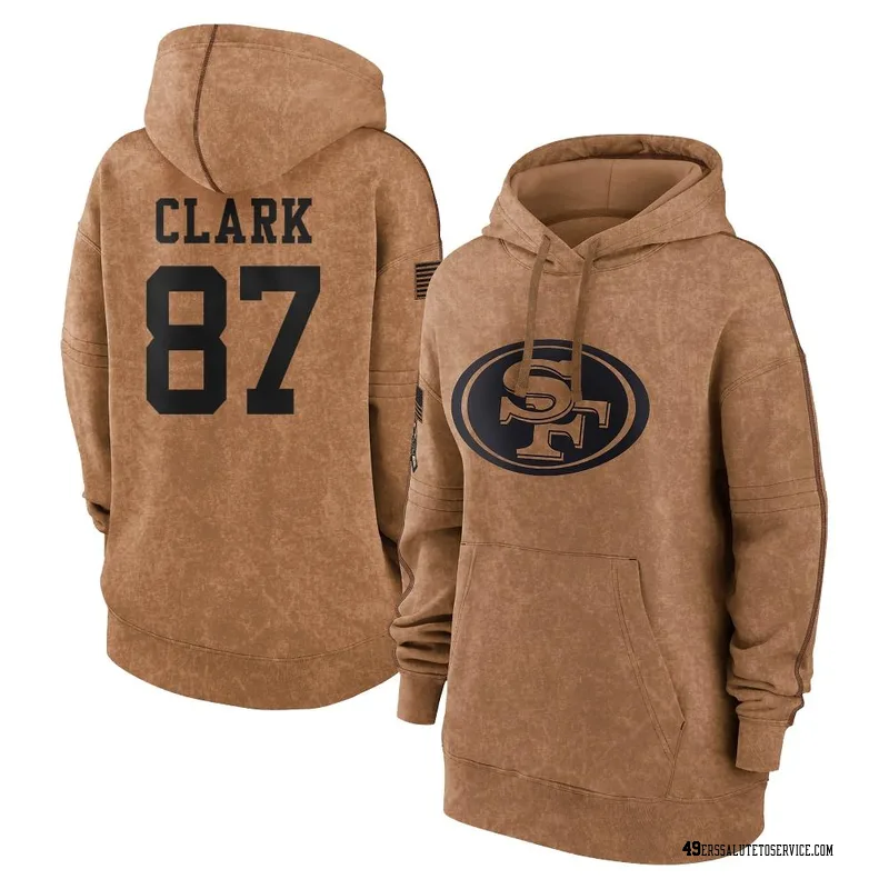 Women's Dwight Clark San Francisco 49ers Brown 2023 Salute To Service Pullover Hoodie