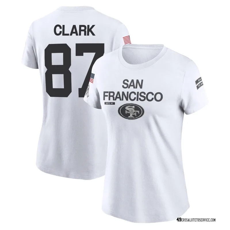 Women's Dwight Clark San Francisco 49ers Legend White 2024 Salute to Service Performance T-Shirt