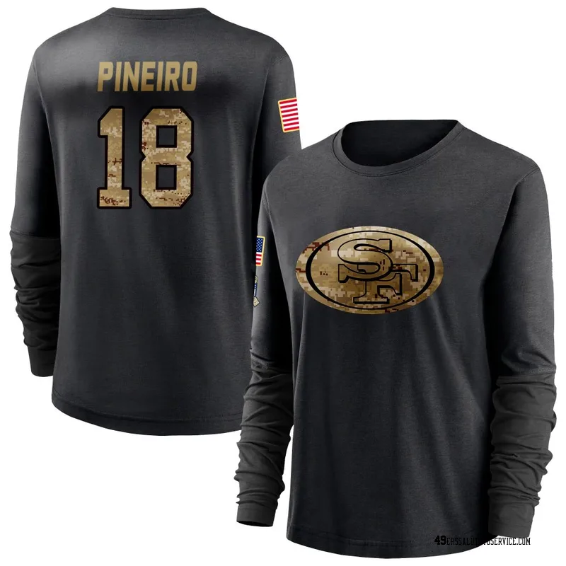 Women's Eddy Pineiro San Francisco 49ers Black 2020 Salute To Service Sideline Performance Long Sleeve T-Shirt