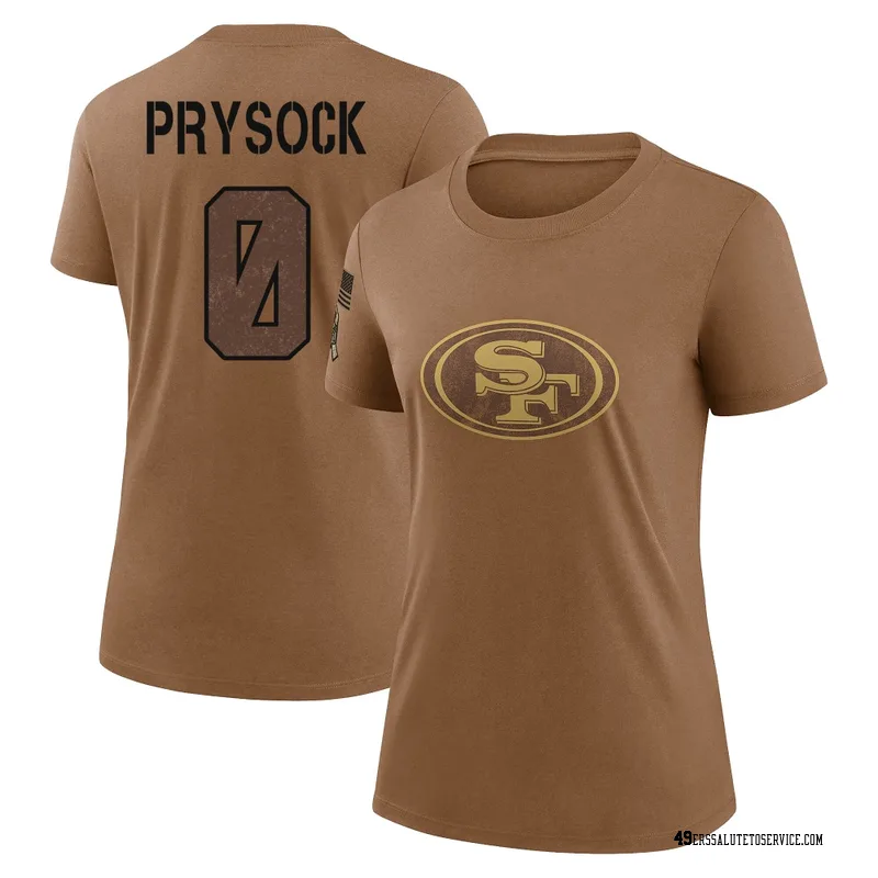 Women's Ephesians Prysock San Francisco 49ers Legend Brown 2023 Salute To Service Performance T-Shirt